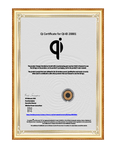 Qi Certificate_202881_Module GQ22_Gmobi