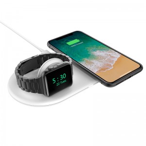 2 in 1 Qi-Certified Fast Wireless Charging Pad for iPhone&iWatch