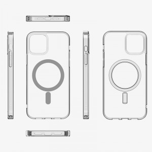 Clear Magnetic Liquid Silicone Case for iPhone 12 series