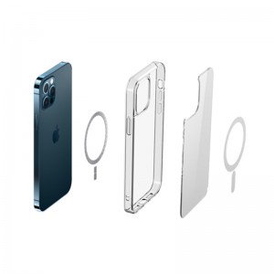Clear Magnetic Liquid Silicone Case for iPhone 12 series