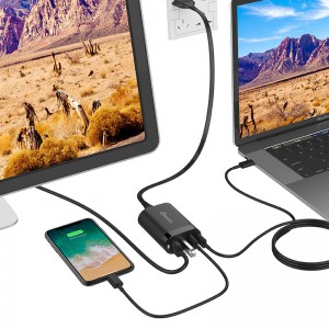 Multi-port 45W USB-C power hub & fast-charging station with HDMI output